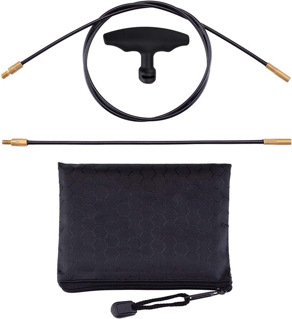 Raiseek 8" & 33" Flexible Threaded Bore Cleaning Coated Cable Set for Pistol Rifle in Zippered Pouch