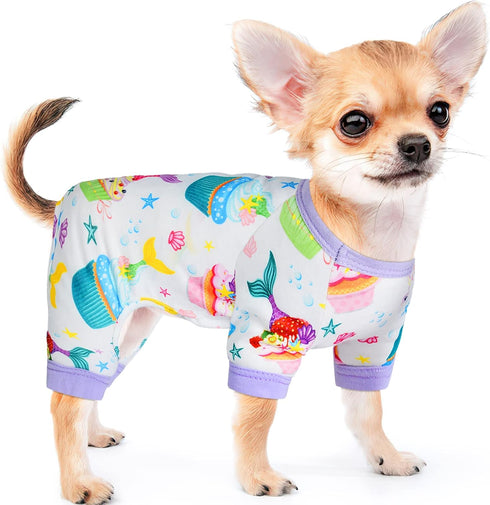 Dog Pajamas for Small Dogs, Chihuahua Pajamas, Puppy Clothes, Extra Small Puppy Pjs, Soft Pet Pajamas,Dog Shirts Chihuahua Yorkie Teacup Cat Clothing (Cake, XX-Large)