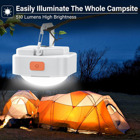 FLY2SKY 3 Pcs White Camping Light Tent Lights Portable Rechargeable LED Camping Light Survival Gear Camping Accessories Camping Equipment for Hiking Backpacking Fishing Hurricane Emergency Outage