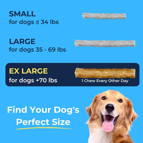 Soft Rawhide Chews for Large Dogs | Vet VOHC Approved | Daily Dental Treats for Teeth & Gums | USA Made | (XL Dogs / 12