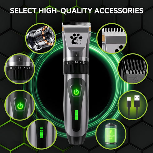Trimmer, 2-Speed Trimmer Coldspot Dog Clippers Cordless, Professional Cat Low Noise Dog Grooming Kit, Pet for Small