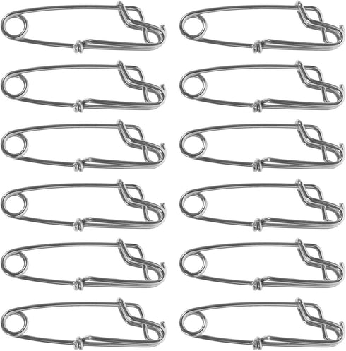 SUPVOX 12pcs Stainless Steel Fishing Snap Buckle Clips Heavy Duty Crankbait Clips