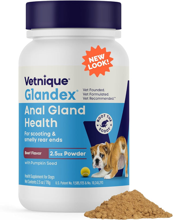 Vetnique Glandex for Dogs Anal Glands Supplement Powder Digestive Health with Fiber,