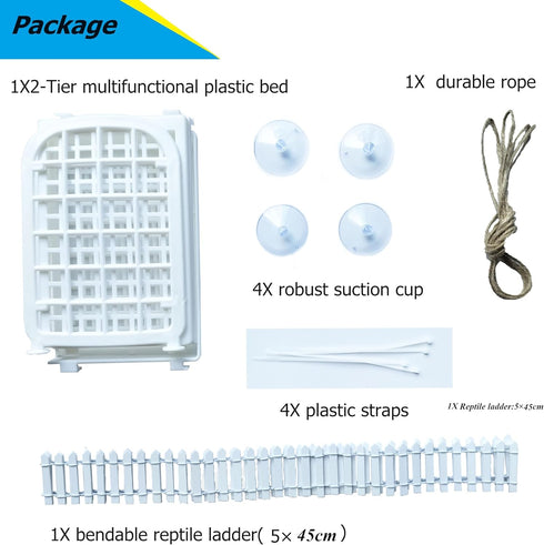 Generic Hammock Hermit Crab Habitat Accessories - Plastic Grid Ladder for Hermit Crab, Hamster, Guinea Pig (White)