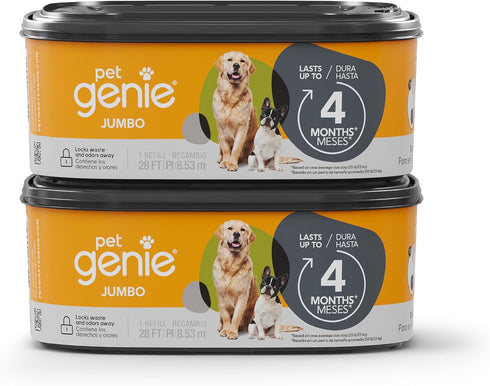 Pet Genie Refill Bags | Jumbo 2-Pack, 56 Total ft | Up