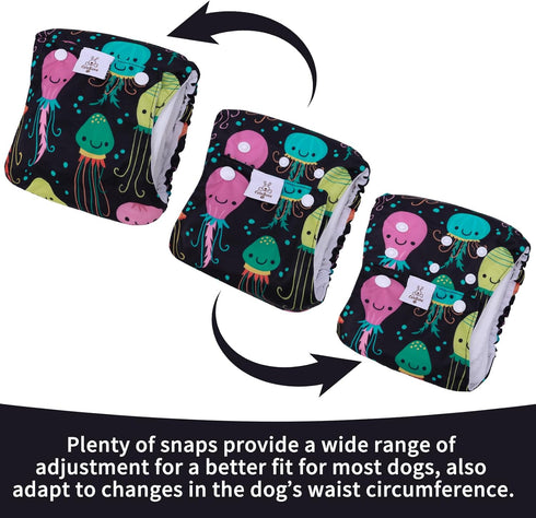 CuteBone Washable Dog Diapers for Male Dogs, Reusable Belly Band, 3pcs a Pack, KDM05XS