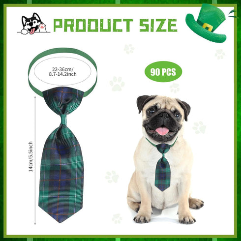 90 Pack Pet Bow Ties and Collar Bows, Adjustable Dog Cat Bowties and Bowknots, Cute Fashionable Design for Small and