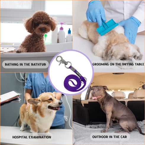 Pet Grooming Loop for Dogs - Adjustable Nylon Restraint Noose for Grooming Arm & Table - 5 Pack