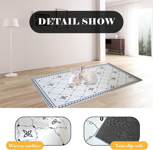 Liner,78.739.4in Chinchillas kathson Extra Large Rabbit Cage Reusable Guinea Pigs Rug Anti-Slip Dog Playpen Mat