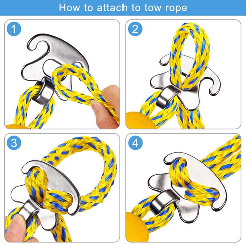 SELEWARE Heavy Duty Boat Tow Harness for Tubing, Boat Tow Rope with Stainless Steel Quick Connector, Heavy Duty Self