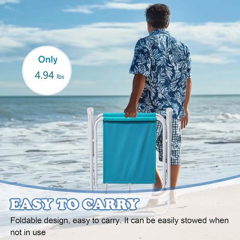 Generic 1 265 lbs, High Back Beach Chair with Umbrella for Adults, Pcs Camping Chair w/Armrests, Folding Compact Lawn