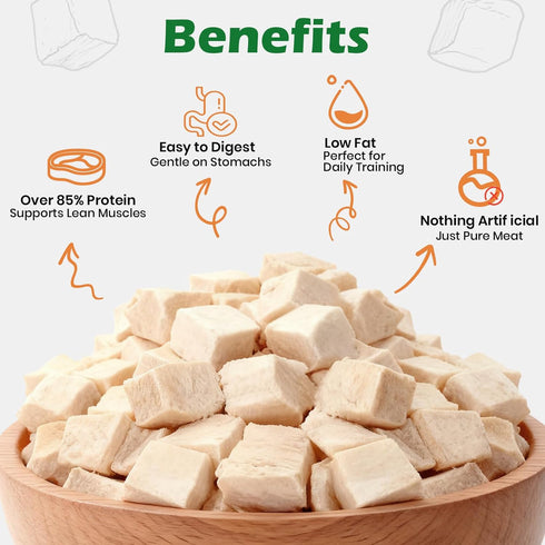 14.5 oz Freeze Dried Chicken Cat & Dog Treats Single Ingredient, High Protein Dry Chicken Pet Snacks, Grain-Free All