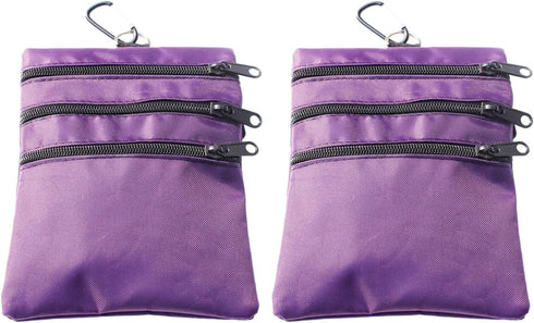 Golf Valuables Pouch - Zipper Golf Ball Bag with 4 Pockets for Storing Balls, Tees, Mobile Phone, Keys, and Cash