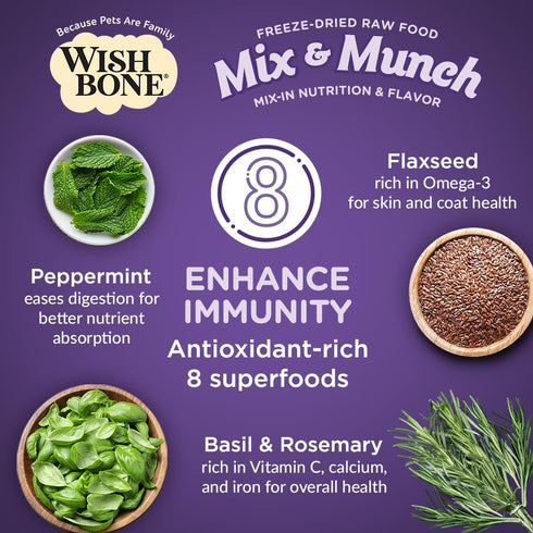 Wishbone Mix & Munch Raw Freeze-Dried Grain-Free Beef and Ocean Fish for Cats