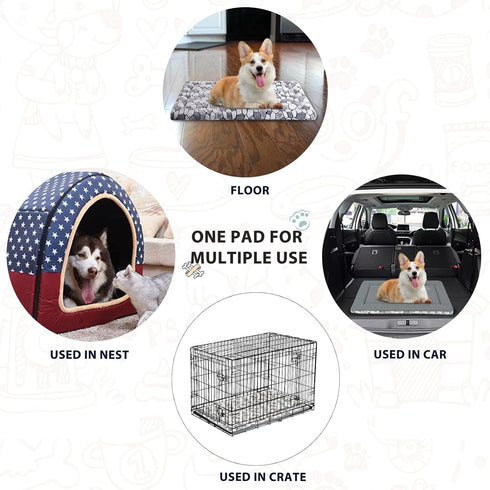 VANKEAN Reversible Dog Crate Pad Bed Mat - Soft Pet Sleeping Mat for Small to XX-Large Dogs, Machine Washable, Grey