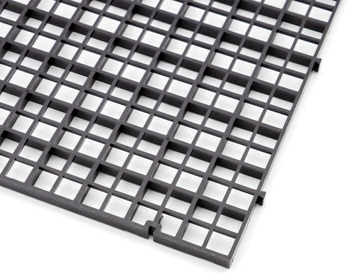 4 4pcs Aquarium Fish Tank Bottom Isolation Pcs, Plastic Egg Crate Grid Divider Tray Egg (L Black)