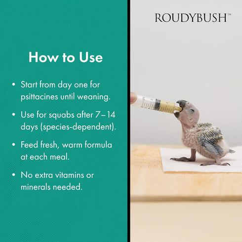 3 (5lb) Roudybush Formula Baby Bird Food - Hand feeding Baby Bird Formula for Newborn Psittacines & Squabs