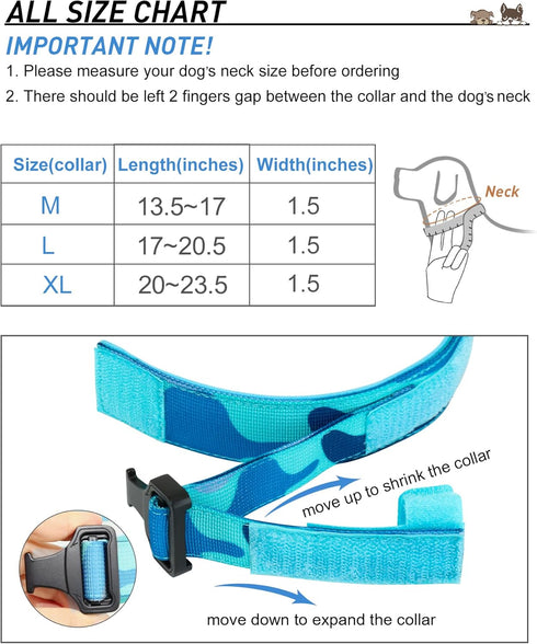 Hotsky Tactical Dog Collar, Adjustable Military Nylon with Handle, Airtag Holder for Medium Large Dogs, Blue Camo, L