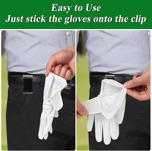 Golf Glove Holder - Stainless Steel Hook with Storage Bag, Portable Accessory for Men and Women, Golfer Gift