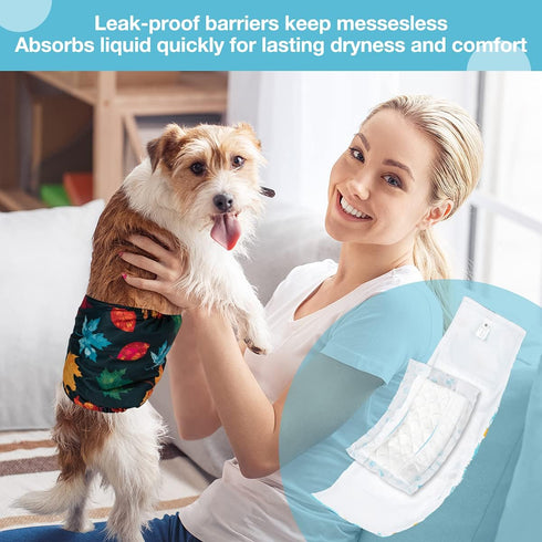 100 Count, Disposable Dog Diaper Booster Pads M - Dog Diaper Liners for Male and Female Dogs, Inserts Fit Most Puppy