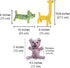 SunGrow Cotton Rope Knot Puppy & Ferret Toys, 3 Pieces, Tough Teething Chewable Teddy Bear, Giraffe, Dog, Multicolor