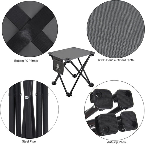 Opliy 2 Pack,13.5 Inch Camping Stool Portable Folding Stool for Outdoor Gardening and Beach Hiking Fishing,Foot Stool