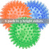 6PACK Squeaky Dog Toys, Spiky Dog Balls for Dental Health, Squeaker Ball Toys for Aggressive Chewers (S 6PACK)