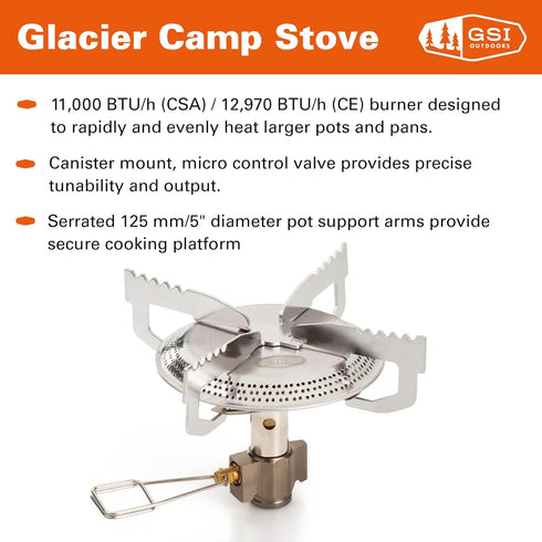 GSI Outdoors Glacier Camp Stove - High-output Stove for Car Camping and Base Camp