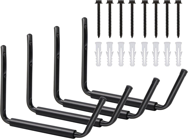 LUGO Heavy Duty Steel Storage Hooks - Wall Mounted Rack for Hanging Canoes, Kayaks, Surfboards, and Bikes