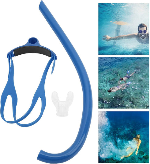 Swim Snorkel for Lap Swimming, Front Mounted Breath Gear with Silicone Mouthpiece