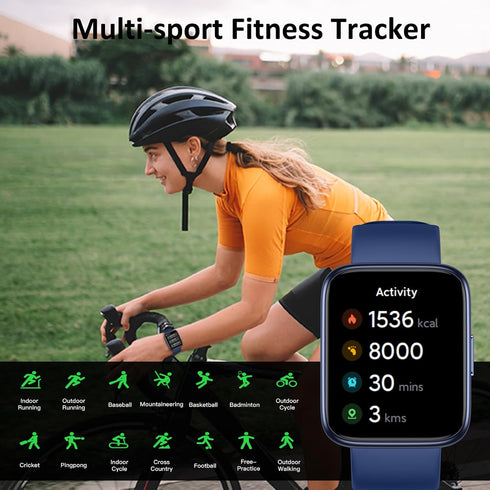 Smart Watch Fitness Tracker - 45 mm Touchscreen with Heart Rate Monitor and Sleep Tracking
