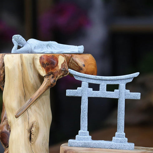 Tsynapter Torii Gate Aquarium Decor Japanese Stone Statue Ornament for Fish Tank, Garden Decoration, Landscape