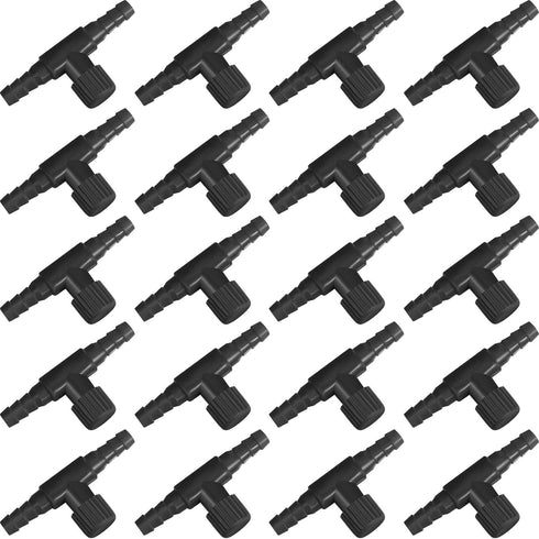 30 Pieces Aquarium Valve Set - 2-Way Fish Tank Air Control Valve T Shape Connector for 4 mm Air Tube