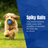 CoCoo 3-Pack Squeaky Dog & Ferret Ball Toys, 2.3", Spikey Rubber Balls for Multi-Pet Homes, Toss Fetch