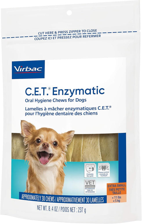 Virbac C.E.T. Enzymatic Oral Hygiene Chews for Dogs - Beef, 8.4 Ounces