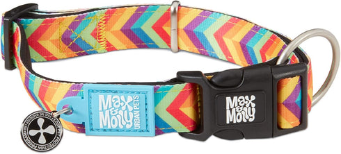 Max & Molly Summertime Dog Collar, Soft Adjustable Waterproof Collar with Safety QR Code Tag, Cute Designs for Small