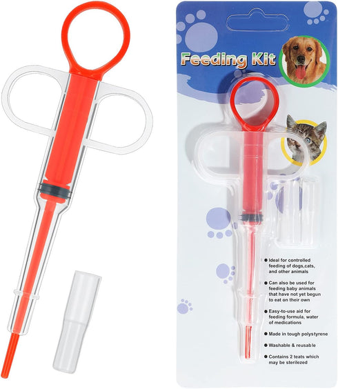 2 Pieces Pet Pill Plunger Popper for Small Cats and Dogs, Soft Tip Tablet Syringe Pusher