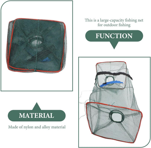 3pcs Abaodam Crab Fishing Traps Fishing Bait Crab Minnow Crawfish Lobster Shrimp Cast Net Nets Portable Folded