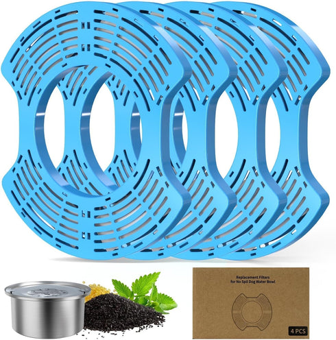 4 Pcs Stainless Steel Dog Water Bowl Filters | Large Dog Water Bowl Activated Carbon Replacement Filters
