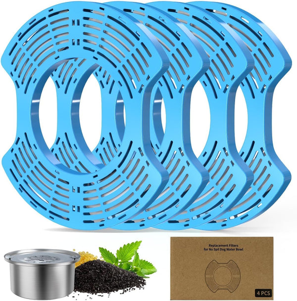 4 Pcs Stainless Steel Dog Water Bowl Filters | Large Dog Water Bowl Activated Carbon Replacement Filters