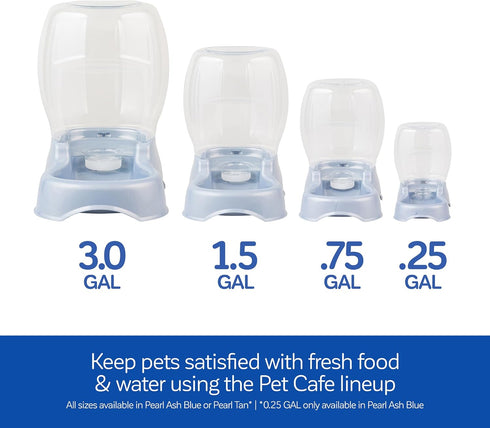 Petmate Pet Cafe Waterer Cat and Dog Water Dispenser, 4 Sizes, 3 GAL, Pearl Tan, Made in USA