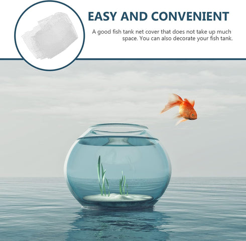 Fish Jumping Net, Clear Mesh Net for Fish Tank Screen Covering (White) Aquarium Mesh Netting