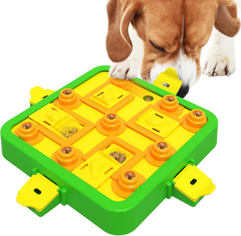 AUTENS Dog Puzzle Toys - Interactive for Puppy Mental Stimulation, 3 Level Treat Puzzle for All Dogs (Green)