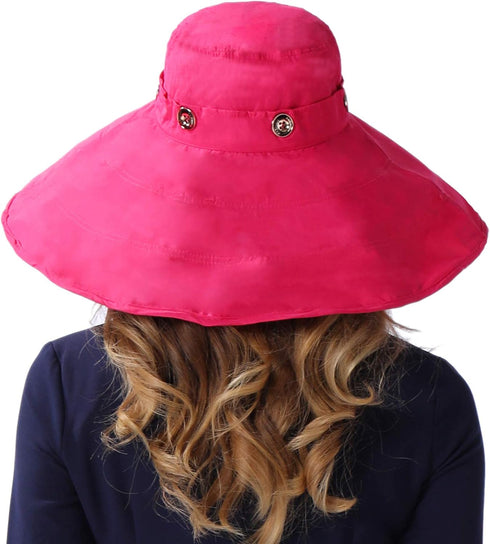 Packable Extra Large Brim Floppy Sun Hat - Reversible UPF 50+ Beach Sun Bucket Hat