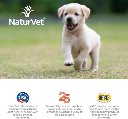 NaturVet VitaPet Puppy Daily Vitamins Plus Breath Aid, 60 ct Time Release Chewable Tablets, Made in USA
