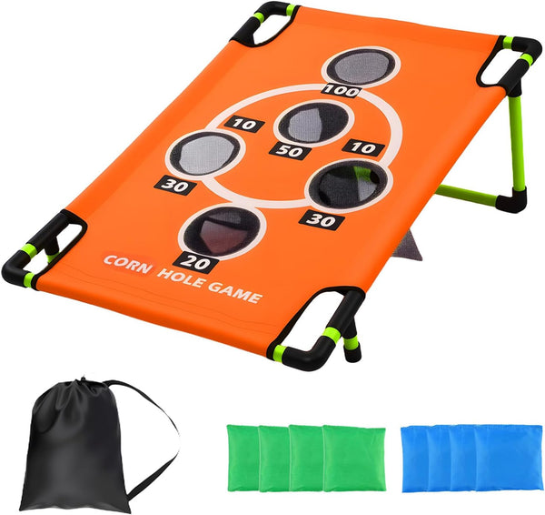 JOLLYBEAM 2026 Upgraded Arcade Style Cornhole Board with 8 Bean Bags|3x2 FT Regulation
