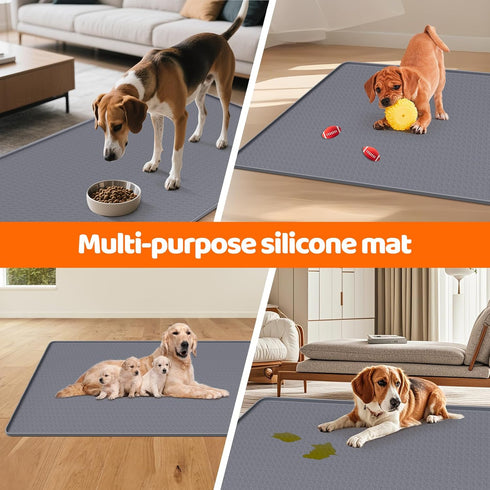 51" 25.6" Pee Pads for Dogs, x Extra Large Reusable Dog Silicone Mat for Floor Protector, Washable Non-Slip Dog