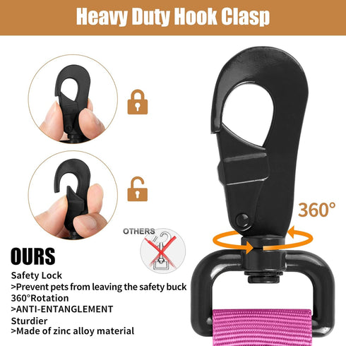 Tactical Dog Collar and Leash Set, Adjustable Military Nylon Training Collar with Control Handle and Metal Buckle for