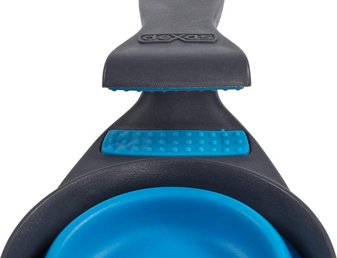 Dexas Pets Collapsible KlipScoop, 1 Cup Capacity Dry Dog Food Scoop and Bag Clip, Pro Blue