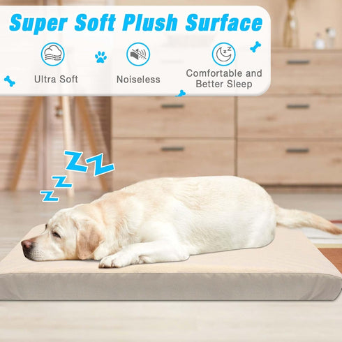 Replacement Washable Dog Bed Covers 2 Pack, 100% Waterproof Soft Noiseless Dog Bed Sheets, 30 x 20 inch Beige, 50%